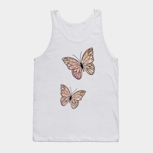 Rose Gold Glitter Butterflies Tank Top